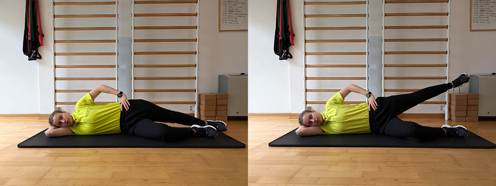 Sidelying Diagonal hip abduction